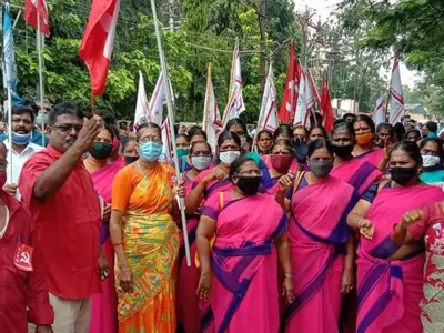 Medium tekstilni radnici pridru ili se generalnom trajku u indiji foto peoples dispatch