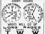 Small poster promoting the iww campaign for the eight hour work day 1912